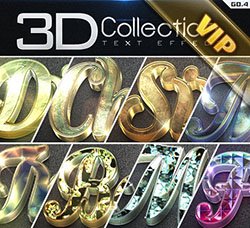 极品3D金属质感的PS图层样式：3D Collection Text Effects GO.4